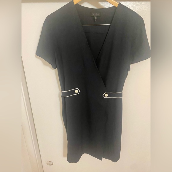 Rag & Bone Tabitha Short Sleeve Black Mini Dress - Picture 15 of 16